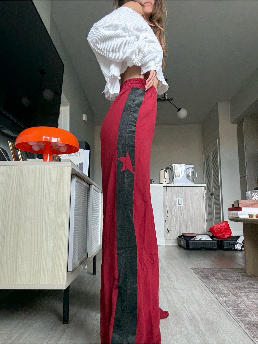 Golden Goose Red and Black Star Track Pants - Picture 3 of 5